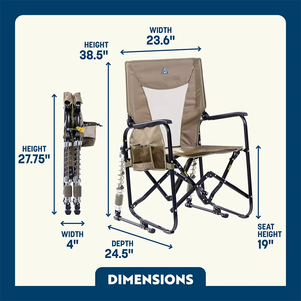 Smooth Motion Adjustable Rocker - Choice 573 - RoadTrip Rocker Smooth Motion Camp Chair Detail