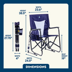 Smooth Motion Adjustable Rocker - Choice 573 - RoadTrip Rocker Smooth Motion Camp Chair Detail