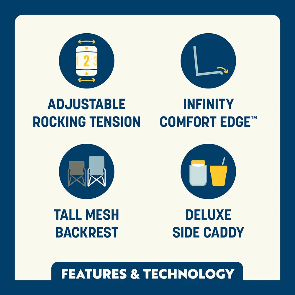 Smooth Motion Adjustable Rocker - Choice 573 - RoadTrip Rocker Smooth Motion Camp Chair Detail
