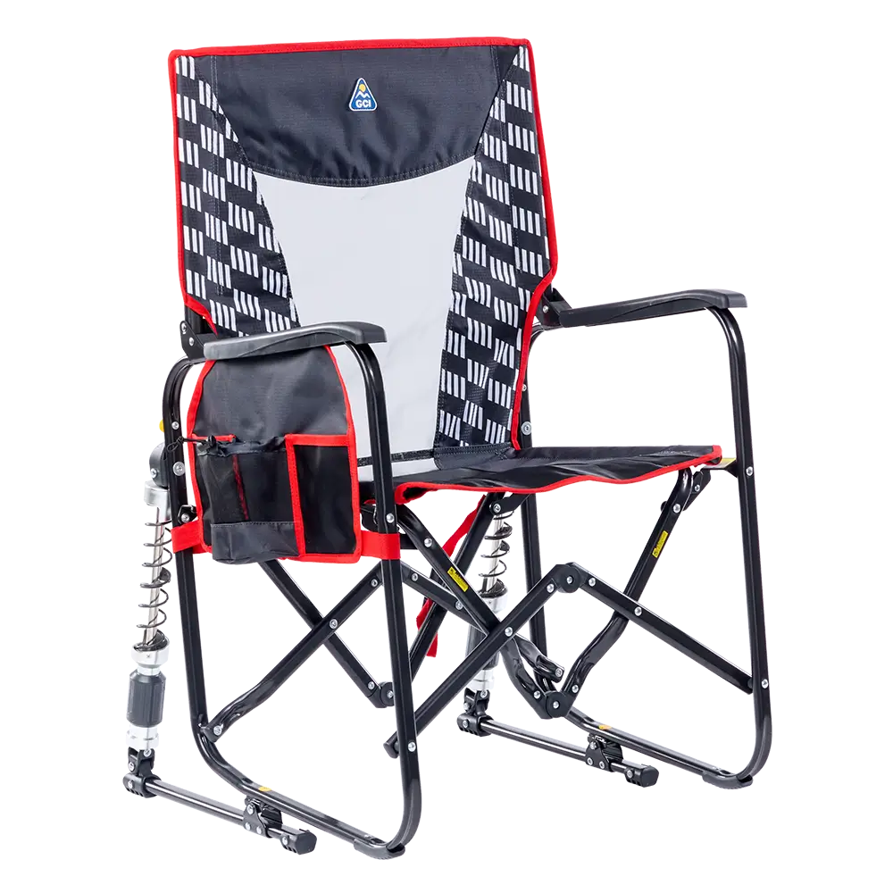 Smooth Motion Adjustable Rocker - Choice 573 - RoadTrip Rocker Smooth Motion Camp Chair - Charcoal Racing