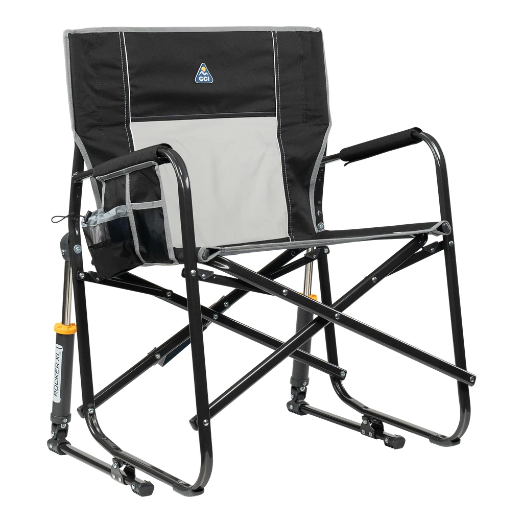 Luxury Camp Freestyle Rocker XL - Choice 552 - Patented Spring-Action Rocking Chair for Camping - Black