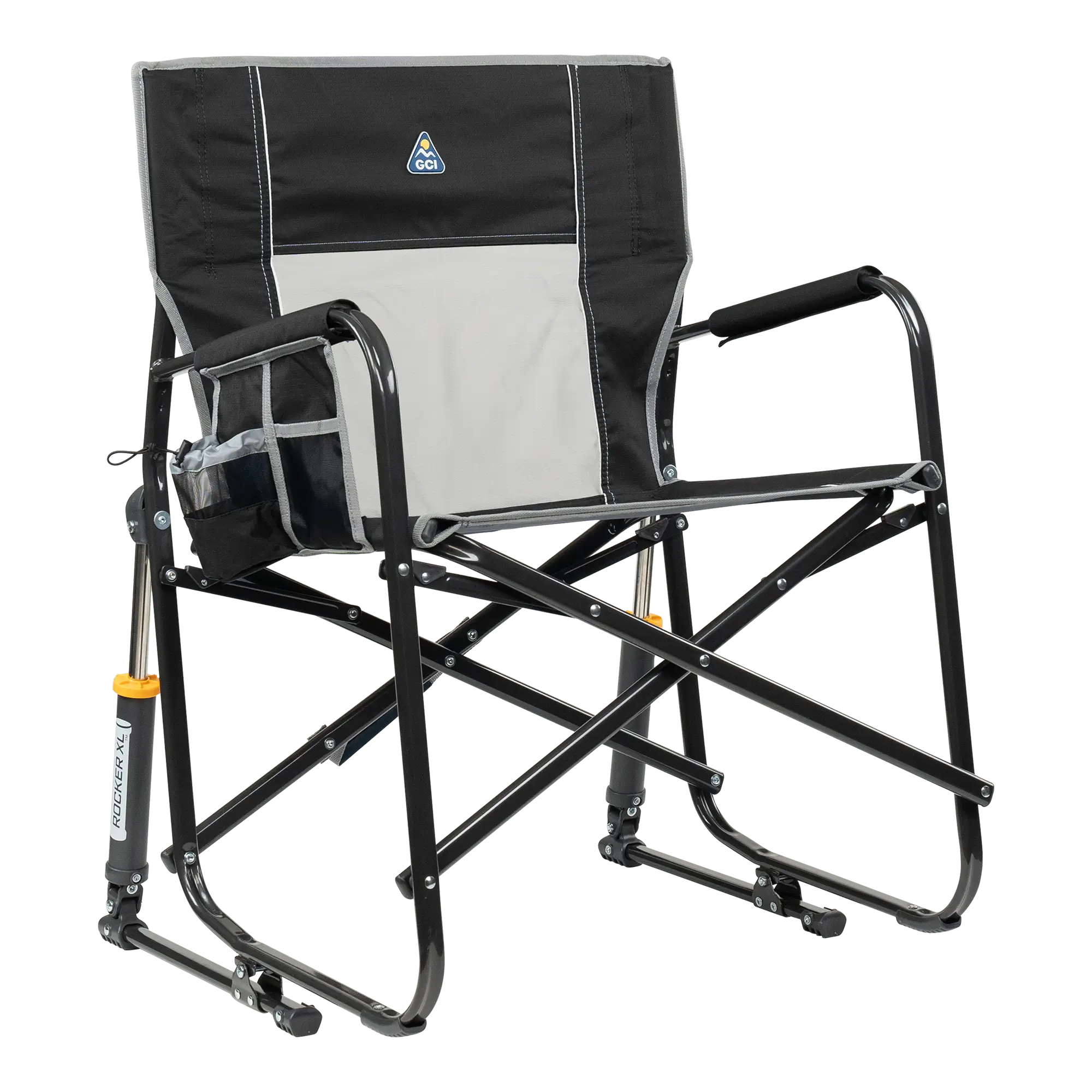 Luxury Camp Freestyle Rocker XL - Choice 552 - Patented Spring-Action Rocking Chair for Camping - Black