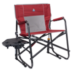 Luxury Camp Freestyle Rocker XL with Side Table - Choice 836 - Freestyle Rocker Portable Outdoor Folding Chair - Cinnamon