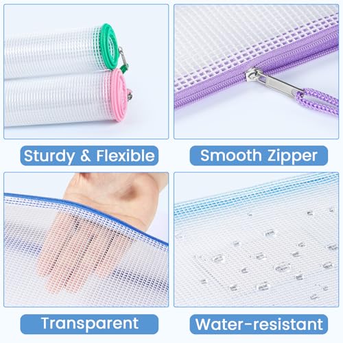 Sooez 20 Pack Mesh Zipper Pouch Bags, Essentials