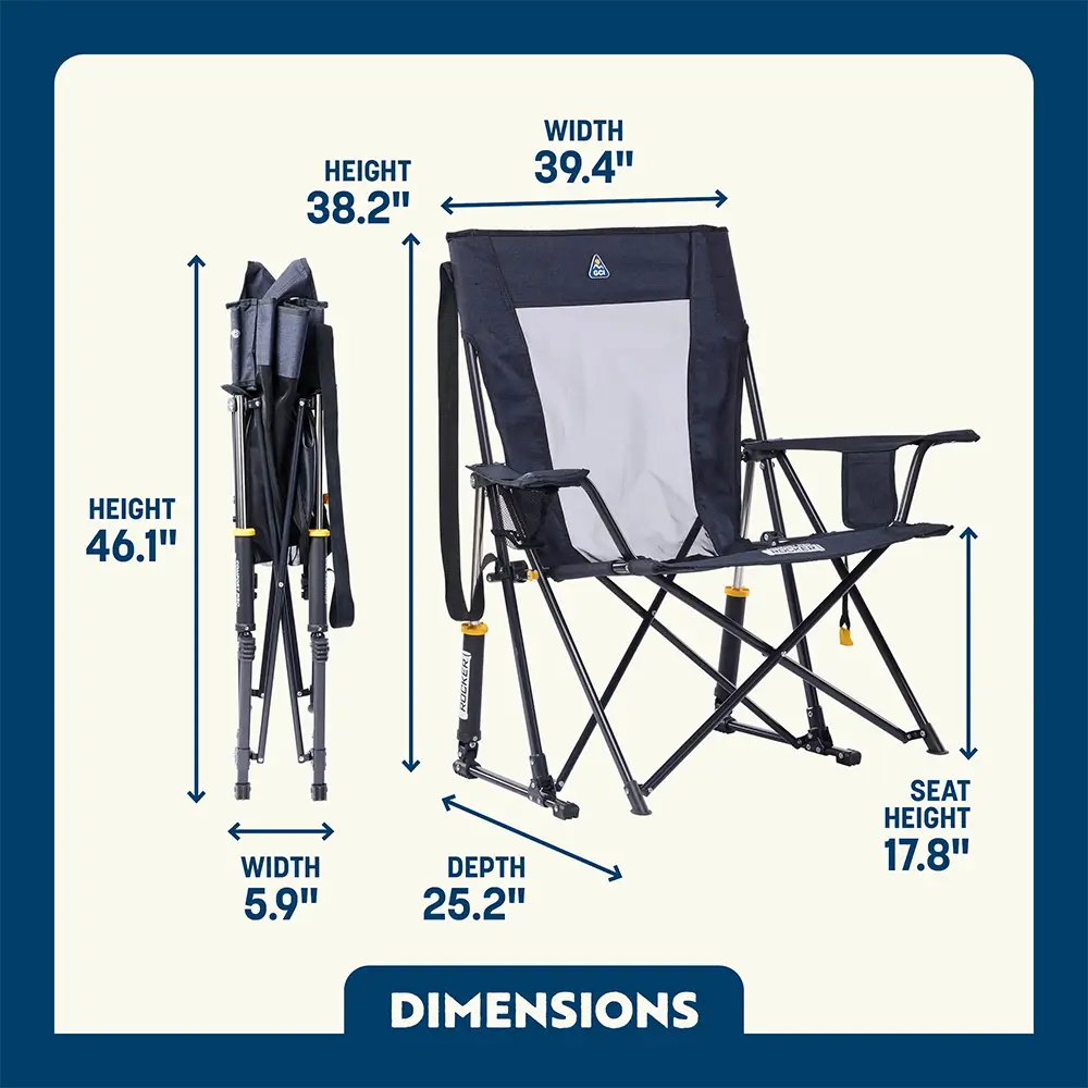 Patented Spring-Action Comfort Pro Rocker XL - Choice 107 - Freestyle Rocker Portable Outdoor Folding Chair Detail