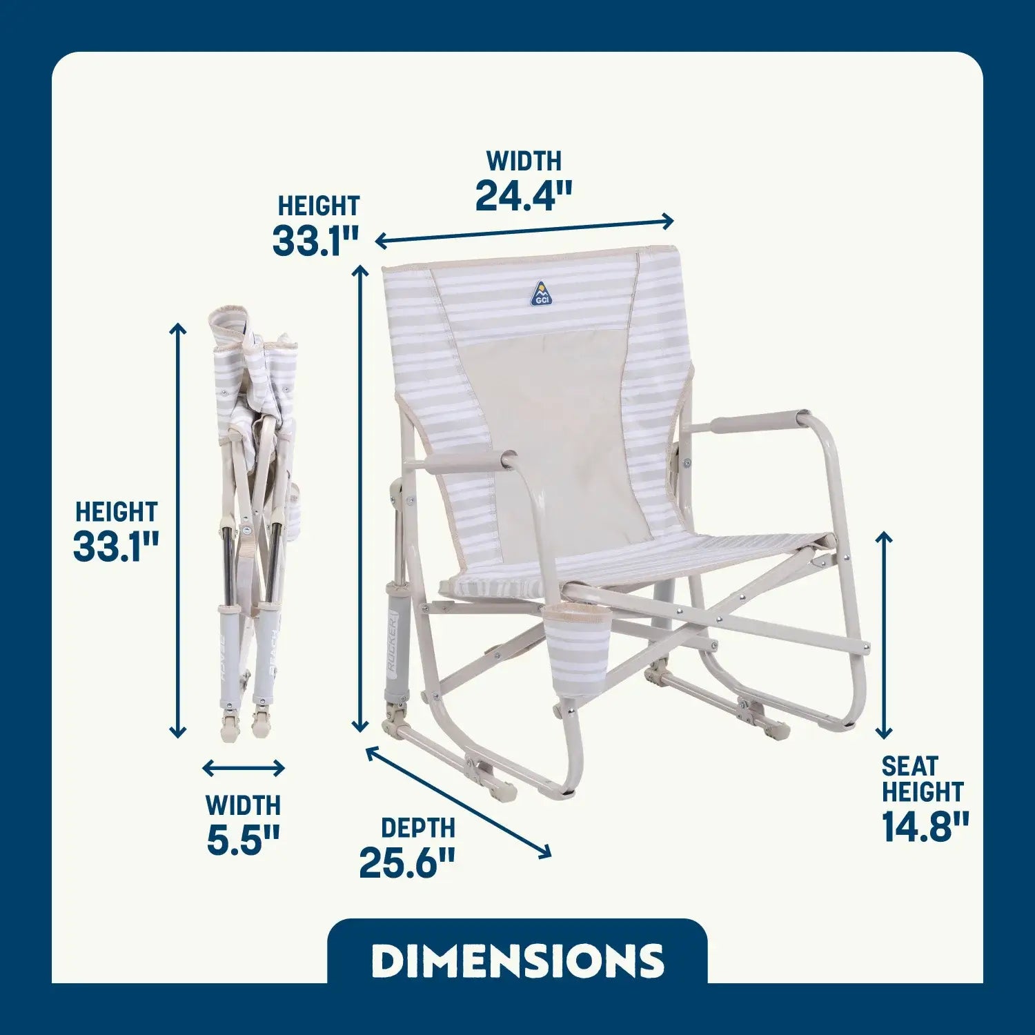 Luxury Camp Beach Rocker - Choice 712 - Patented Spring-Action Rocking Chair for Camping Detail