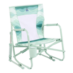 Luxury Camp Beach Rocker - Choice 712 - Patented Spring-Action Rocking Chair for Camping - Green Beach Wave
