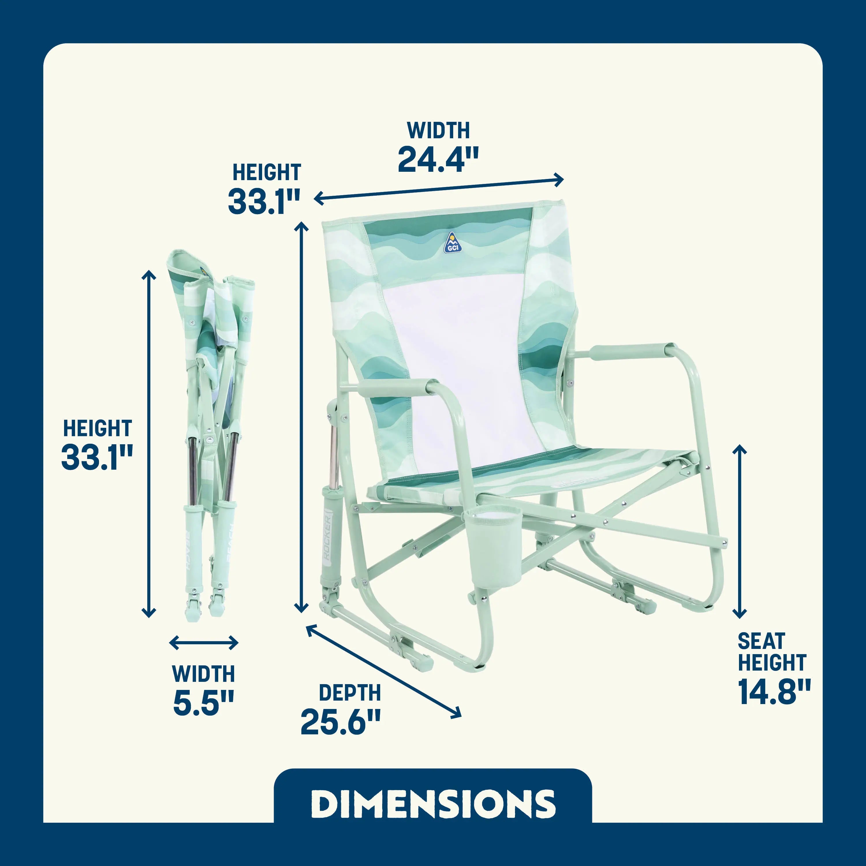 Luxury Camp Beach Rocker - Choice 712 - Patented Spring-Action Rocking Chair for Camping Detail