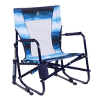 Luxury Camp Beach Rocker - Choice 712 - Patented Spring-Action Rocking Chair for Camping - Blue Beach Wave