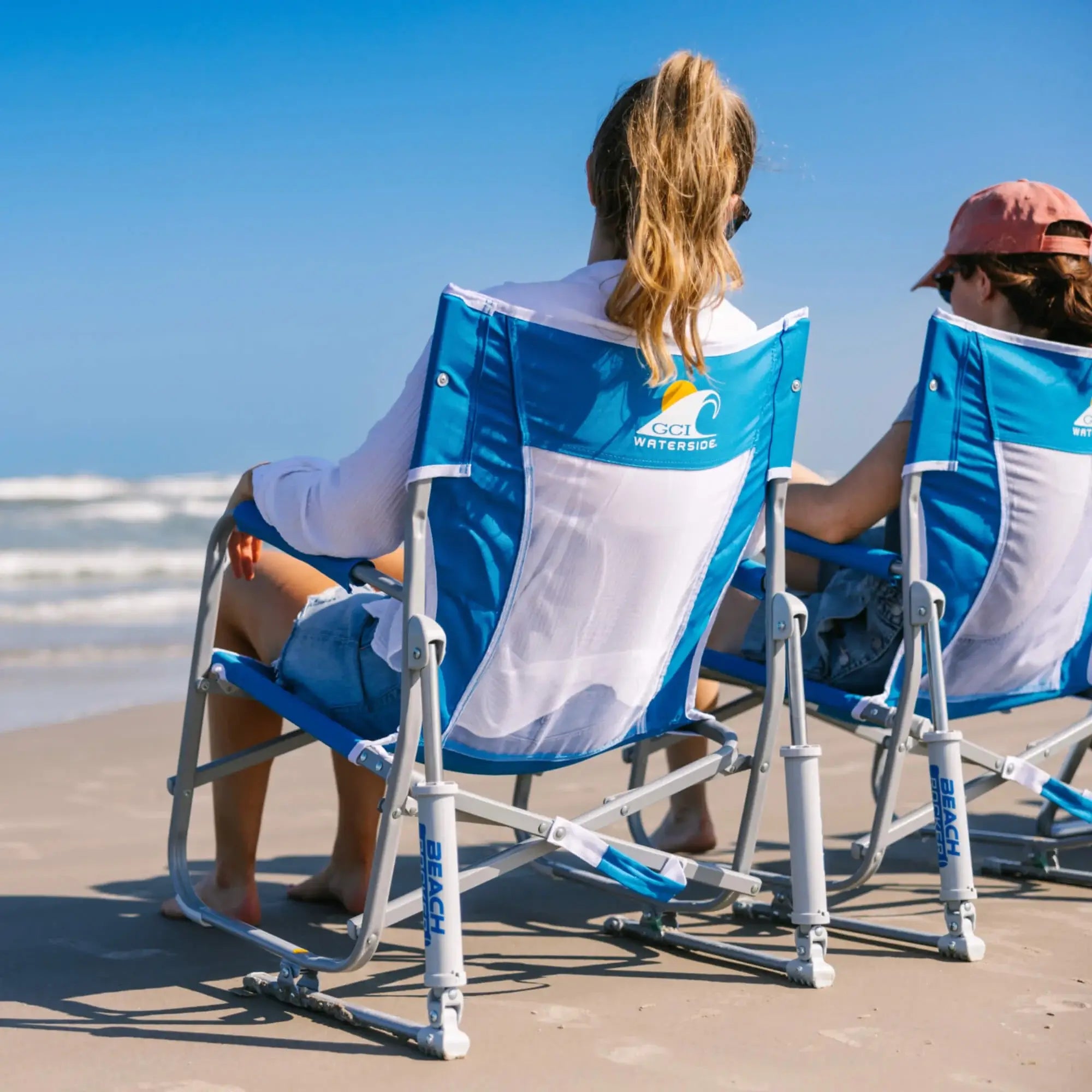 Premium All-Weather Beach Rocker Bundle - Choice 773 - Patented Spring-Action Rocking Chair for Camping Detail