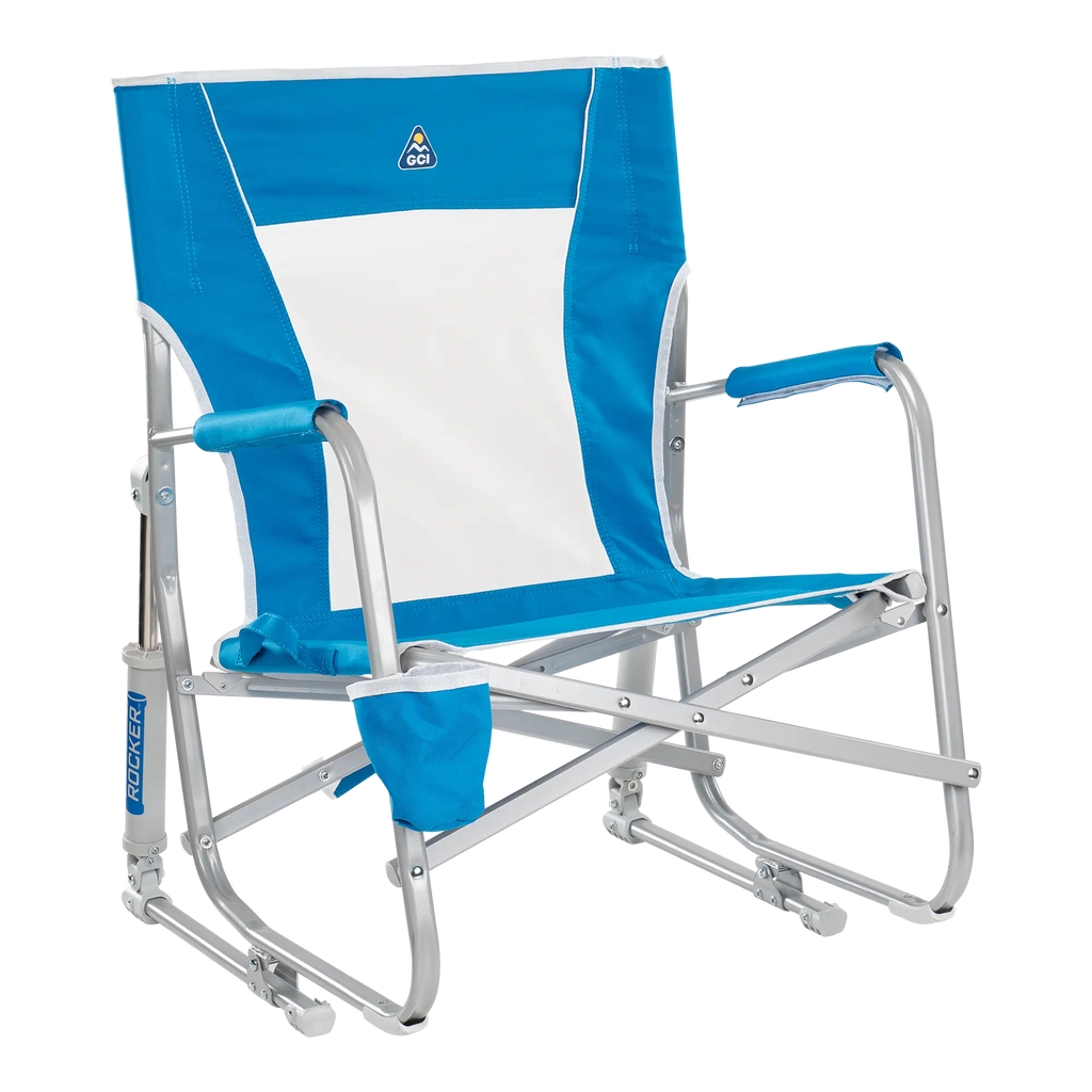 Luxury Camp Beach Rocker - Choice 712 - Patented Spring-Action Rocking Chair for Camping - Saybrook Blue