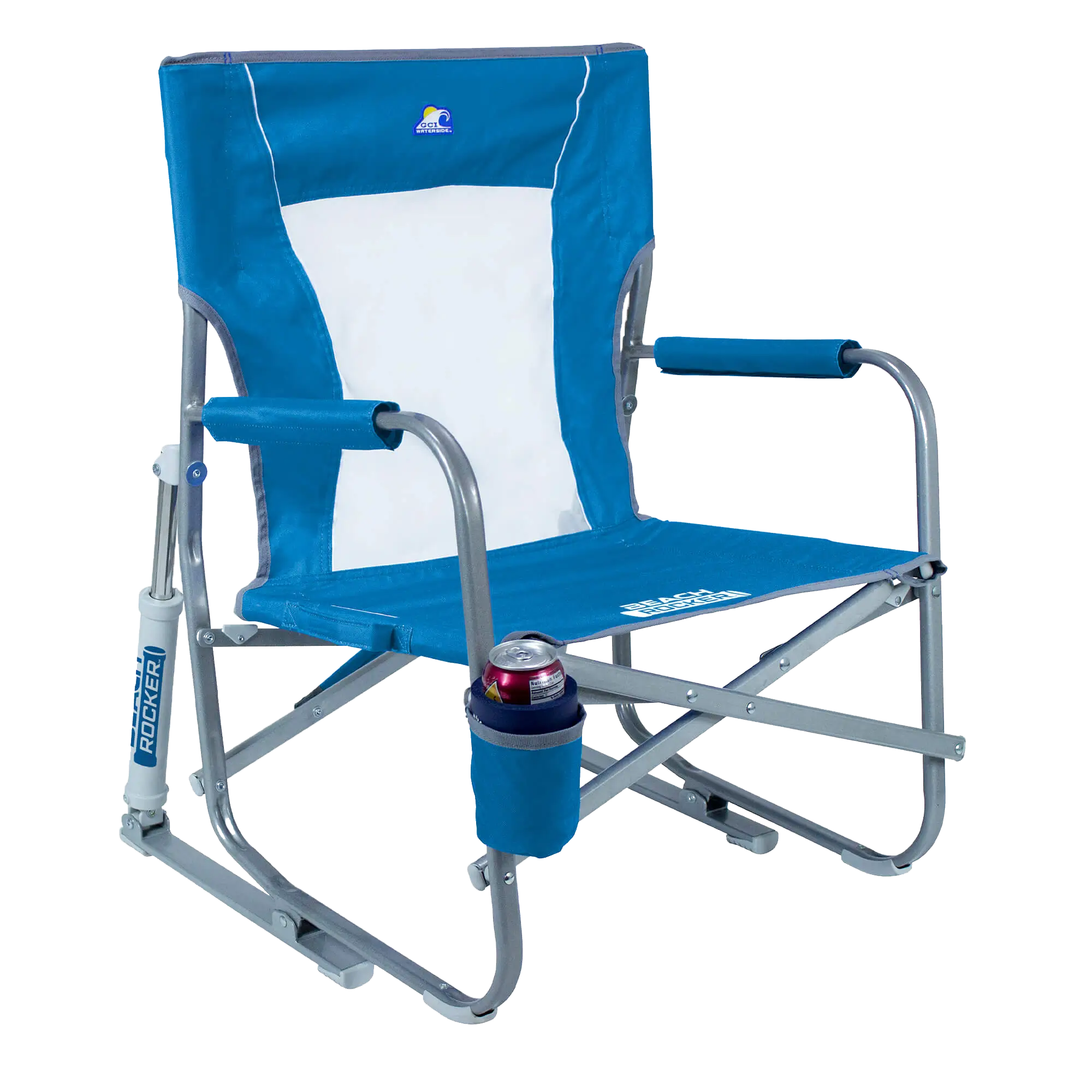 Premium All-Weather Beach Rocker Bundle - Choice 773 - Patented Spring-Action Rocking Chair for Camping Detail