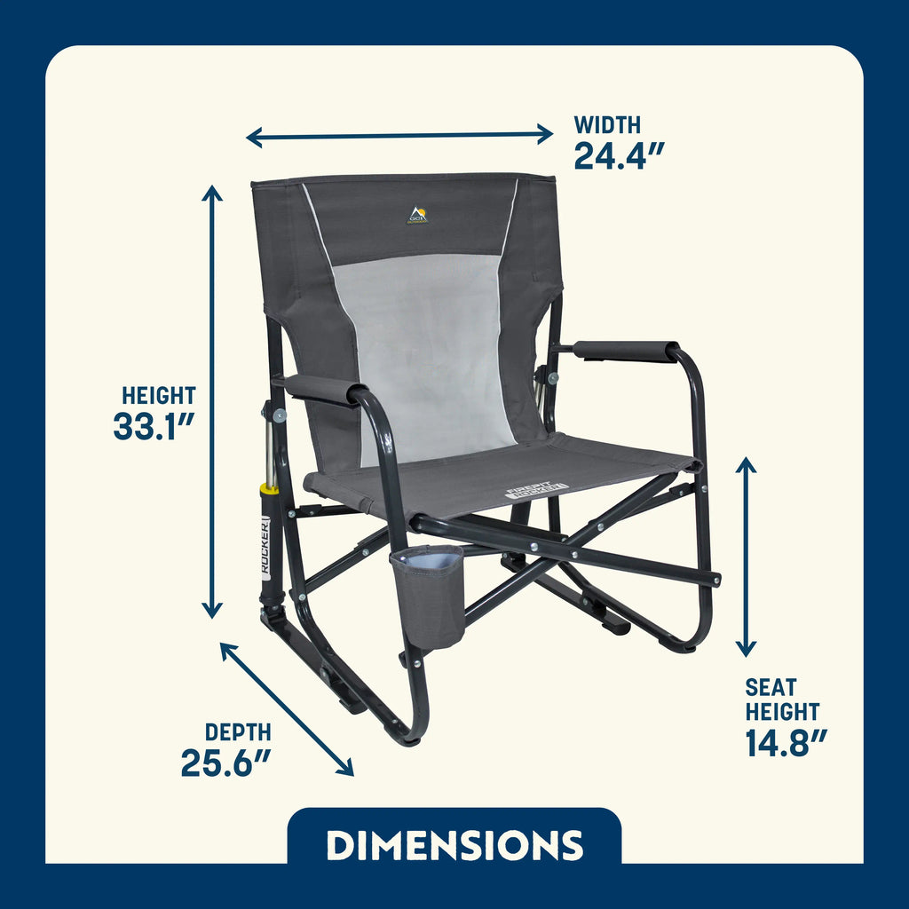 Luxury Camp FirePit Rocker - Choice 737 - Heavy-Duty Kickback Rocker with Beverage Holder Detail