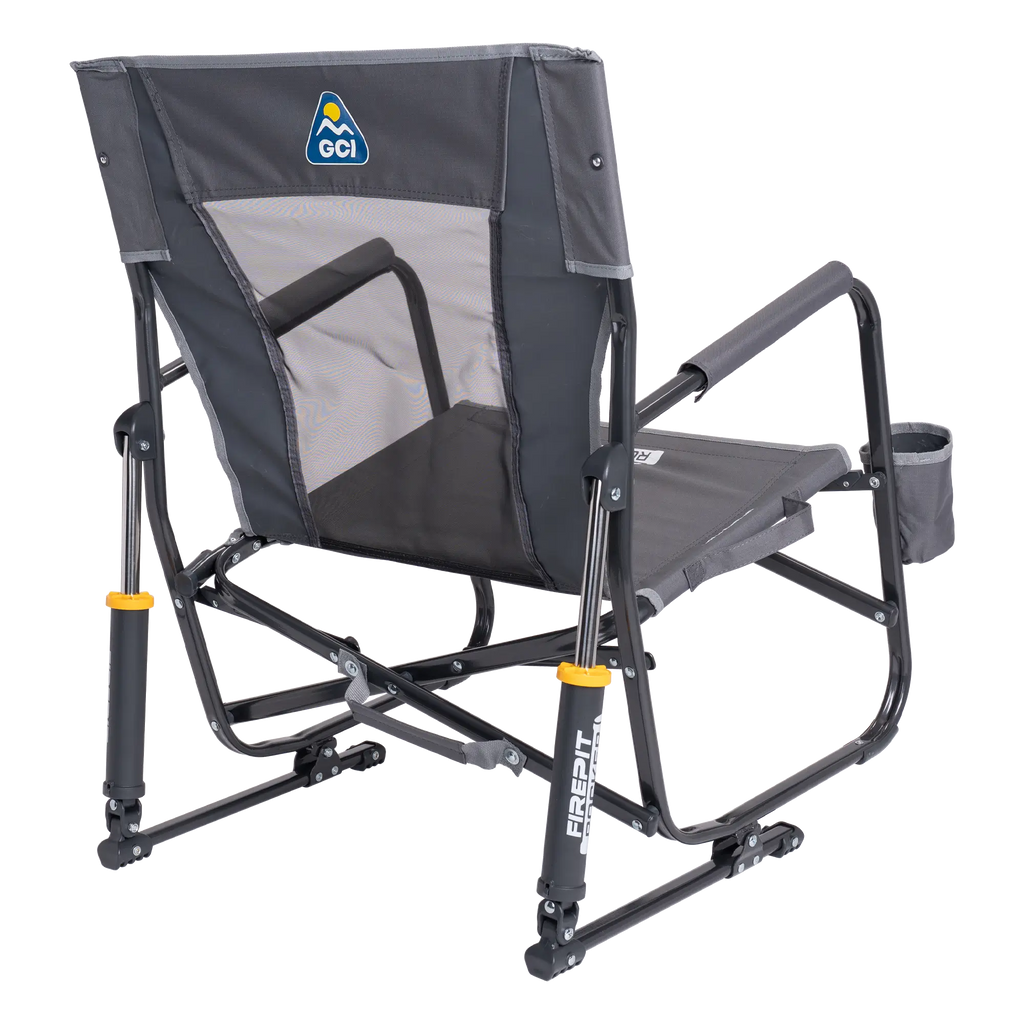 Luxury Camp FirePit Rocker - Choice 737 - Heavy-Duty Kickback Rocker with Beverage Holder Detail