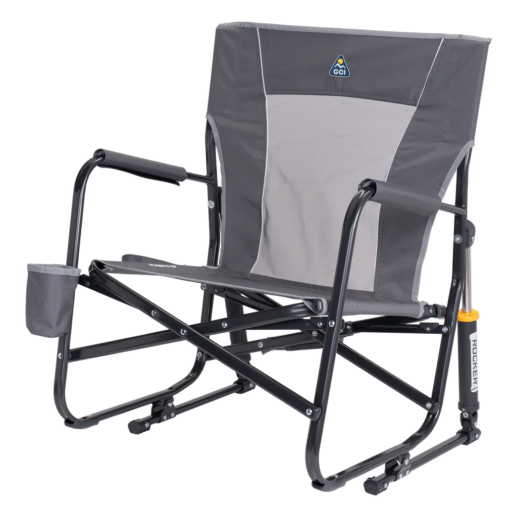 Luxury Camp FirePit Rocker - Choice 737 - Heavy-Duty Kickback Rocker with Beverage Holder Detail