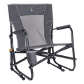 Luxury Camp FirePit Rocker - Choice 737 - Heavy-Duty Kickback Rocker with Beverage Holder - Pewter
