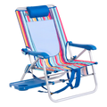 Sand-Friendly Big Surf with Slide Table - Choice 334 - Portable Heavy-Duty Low Boy Chair for Ocean Side - Multi Stripe
