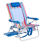 Sand-Friendly Big Surf with Slide Table - Choice 334 - Portable Heavy-Duty Low Boy Chair for Ocean Side - Multi Stripe