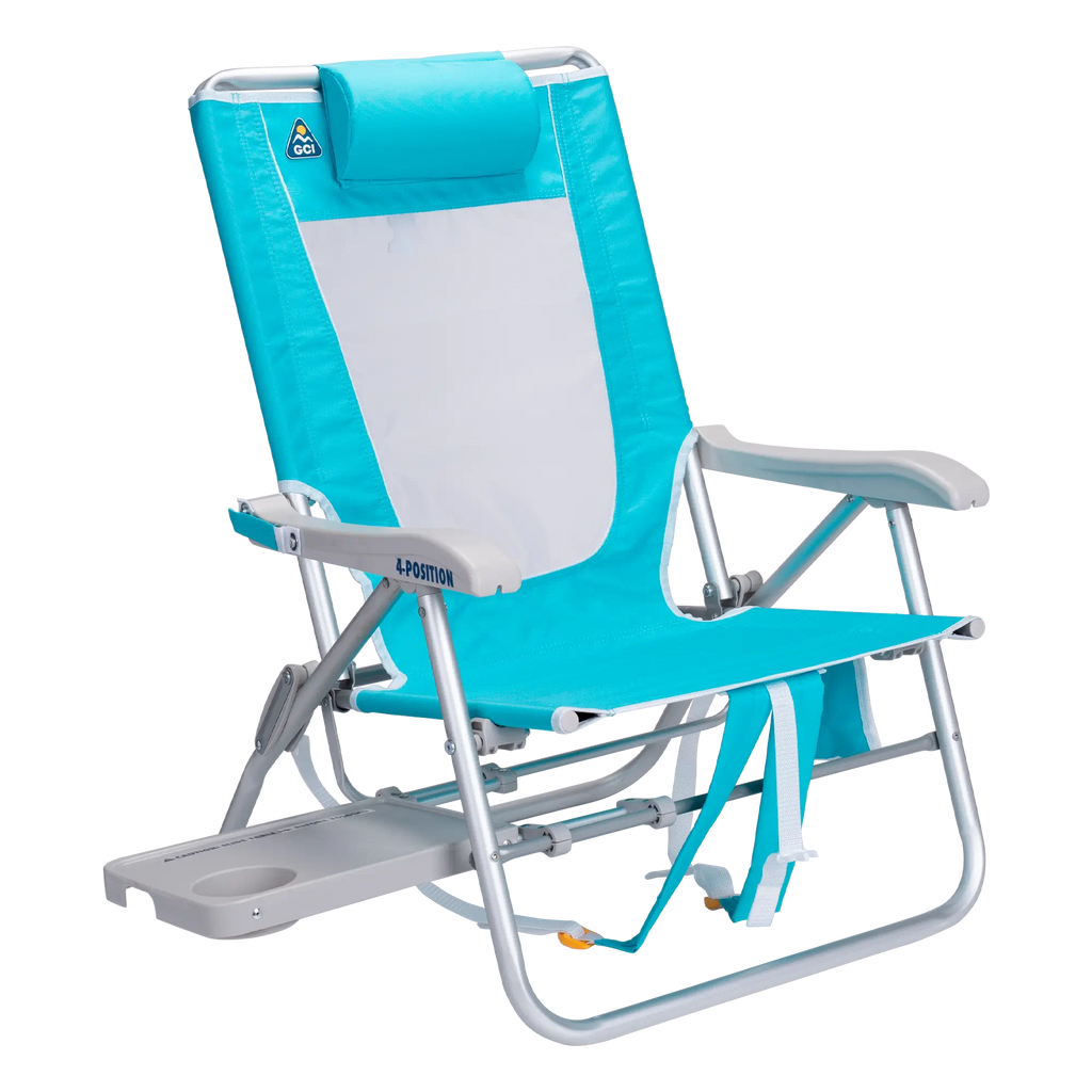 Sand-Friendly Big Surf with Slide Table - Choice 334 - Portable Heavy-Duty Low Boy Chair for Ocean Side - Seafoam Green