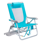 Sand-Friendly Big Surf with Slide Table - Choice 334 - Portable Heavy-Duty Low Boy Chair for Ocean Side - Seafoam Green