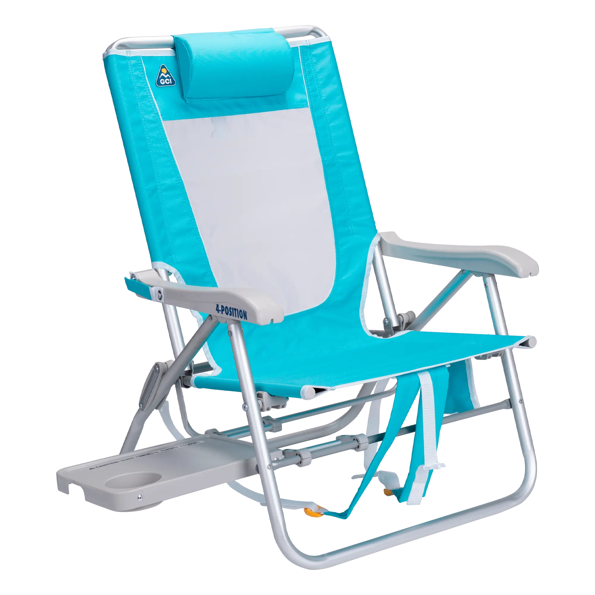 Sand-Friendly Big Surf with Slide Table - Choice 334 - Portable Heavy-Duty Low Boy Chair for Ocean Side - Seafoam Green