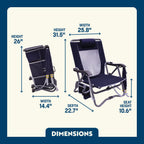 Space-Saving Pico Bi-Fold Slim Event Chair - Choice 334 - Space-Saving Micro-Folding Chair for Backpacking Detail