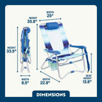 Low-Profile Bi-Fold Beach Chair - Choice 601 - Portable Heavy-Duty Low Boy Chair for Ocean Side Detail
