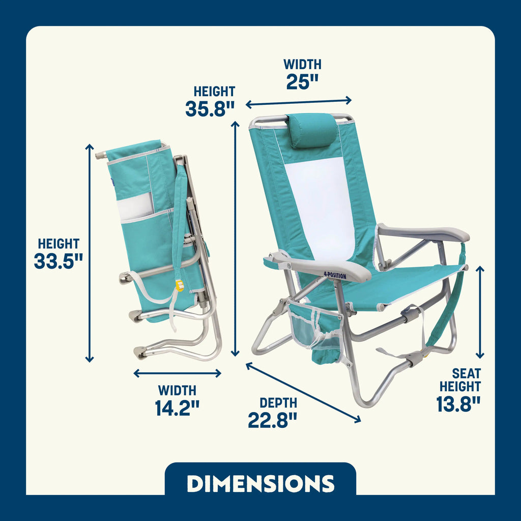 Low-Profile Bi-Fold Beach Chair - Choice 601 - Portable Heavy-Duty Low Boy Chair for Ocean Side Detail