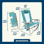 Low-Profile Bi-Fold Beach Chair - Choice 601 - Portable Heavy-Duty Low Boy Chair for Ocean Side Detail