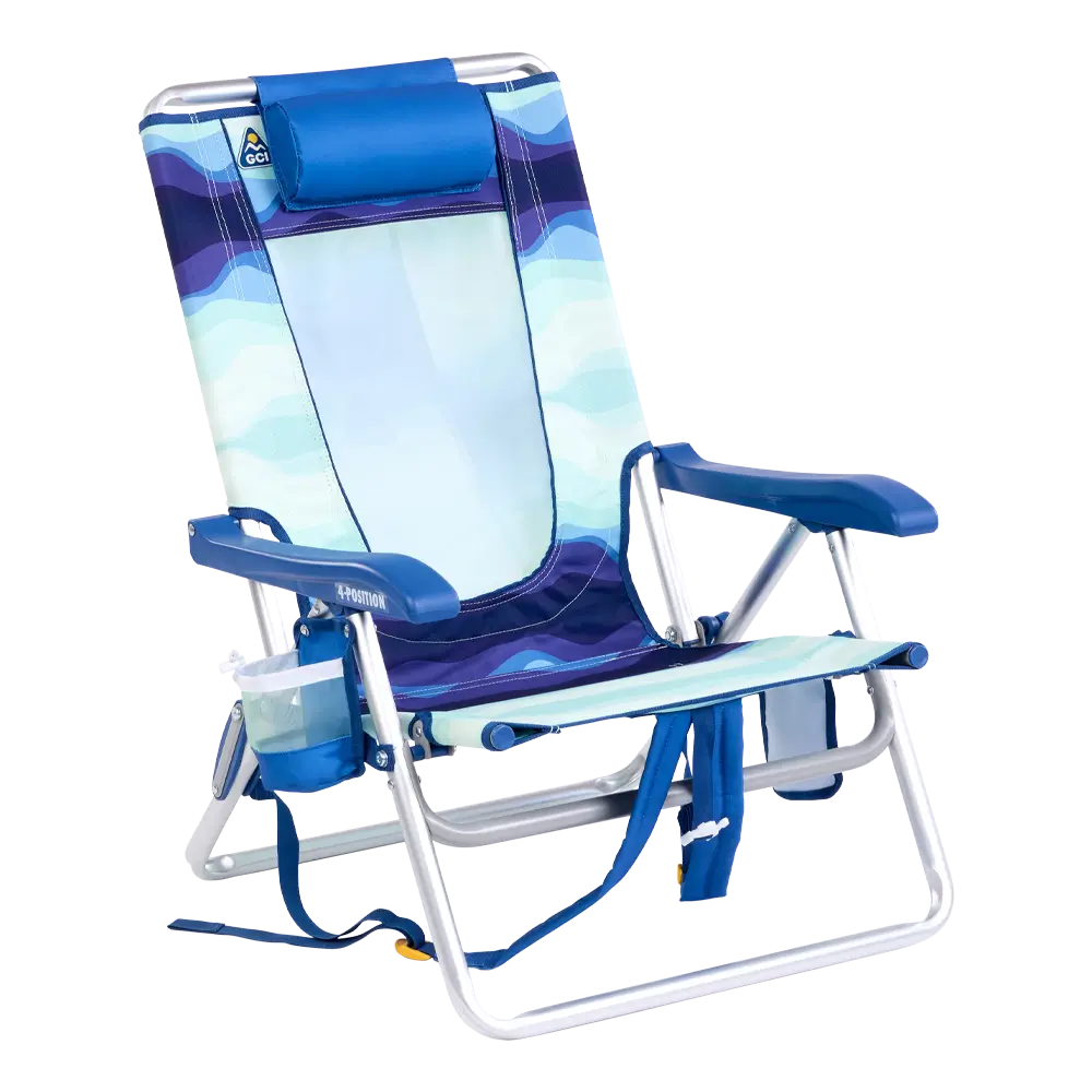 Rust-Resistant Aluminum Backpack Beach Chair - Choice 709 - Rust-Resistant Aluminum Sand-Friendly Lounge Chair - Wave