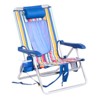 Rust-Resistant Aluminum Backpack Beach Chair - Choice 709 - Rust-Resistant Aluminum Sand-Friendly Lounge Chair - Multi Stripe