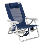 Rust-Resistant Aluminum Backpack Beach Chair - Choice 709 - Rust-Resistant Aluminum Sand-Friendly Lounge Chair - Nautical Blue