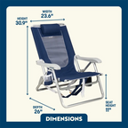 Rust-Resistant Aluminum Backpack Beach Chair - Choice 709 - Rust-Resistant Aluminum Sand-Friendly Lounge Chair Detail