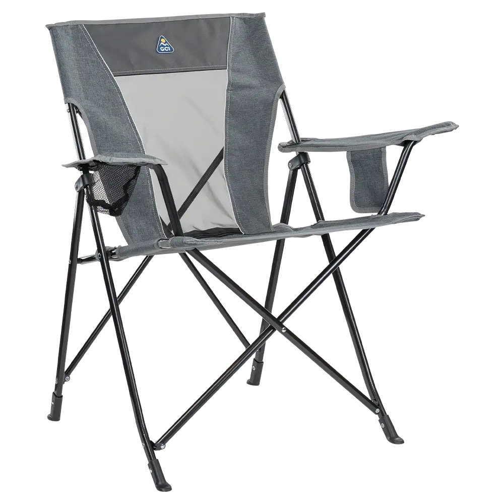 Space-Saving Pico Comfort Quad Chair - Choice 989 - Space-Saving Micro-Folding Chair for Backpacking - Heathered Pewter