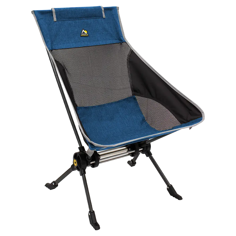 Patented Spring-Action ComPack Rocker - Choice 980 - Patented Spring-Action Rocking Chair for Camping - Heathered Royal