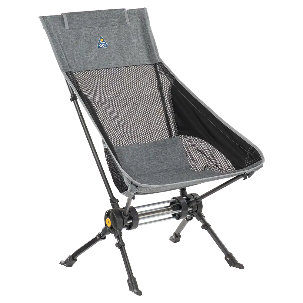 Patented Spring-Action ComPack Rocker - Choice 980 - Patented Spring-Action Rocking Chair for Camping - Heathered Pewter