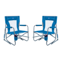 Premium All-Weather Beach Rocker Bundle - Choice 773 - Patented Spring-Action Rocking Chair for Camping - Saybrook Blue