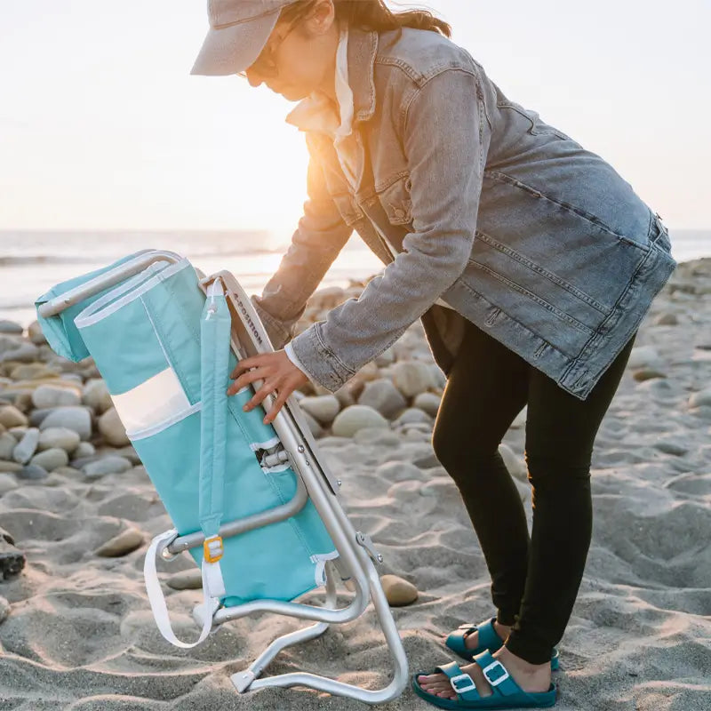 Low-Profile Bi-Fold Beach Chair - Choice 601 - Portable Heavy-Duty Low Boy Chair for Ocean Side Detail