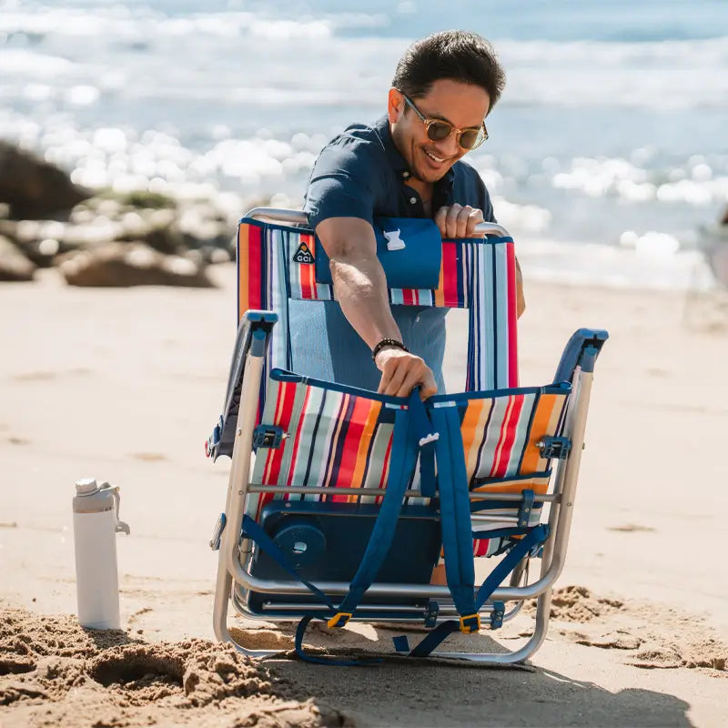 Sand-Friendly Big Surf with Slide Table - Choice 334 - Portable Heavy-Duty Low Boy Chair for Ocean Side Detail
