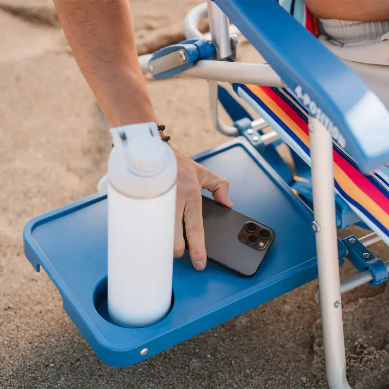 Sand-Friendly Big Surf with Slide Table - Choice 334 - Portable Heavy-Duty Low Boy Chair for Ocean Side Detail