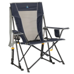 Smooth Motion Comfort Pro Rocker - Choice 375 - Patented Spring-Action Rocking Chair for Camping - Indigo