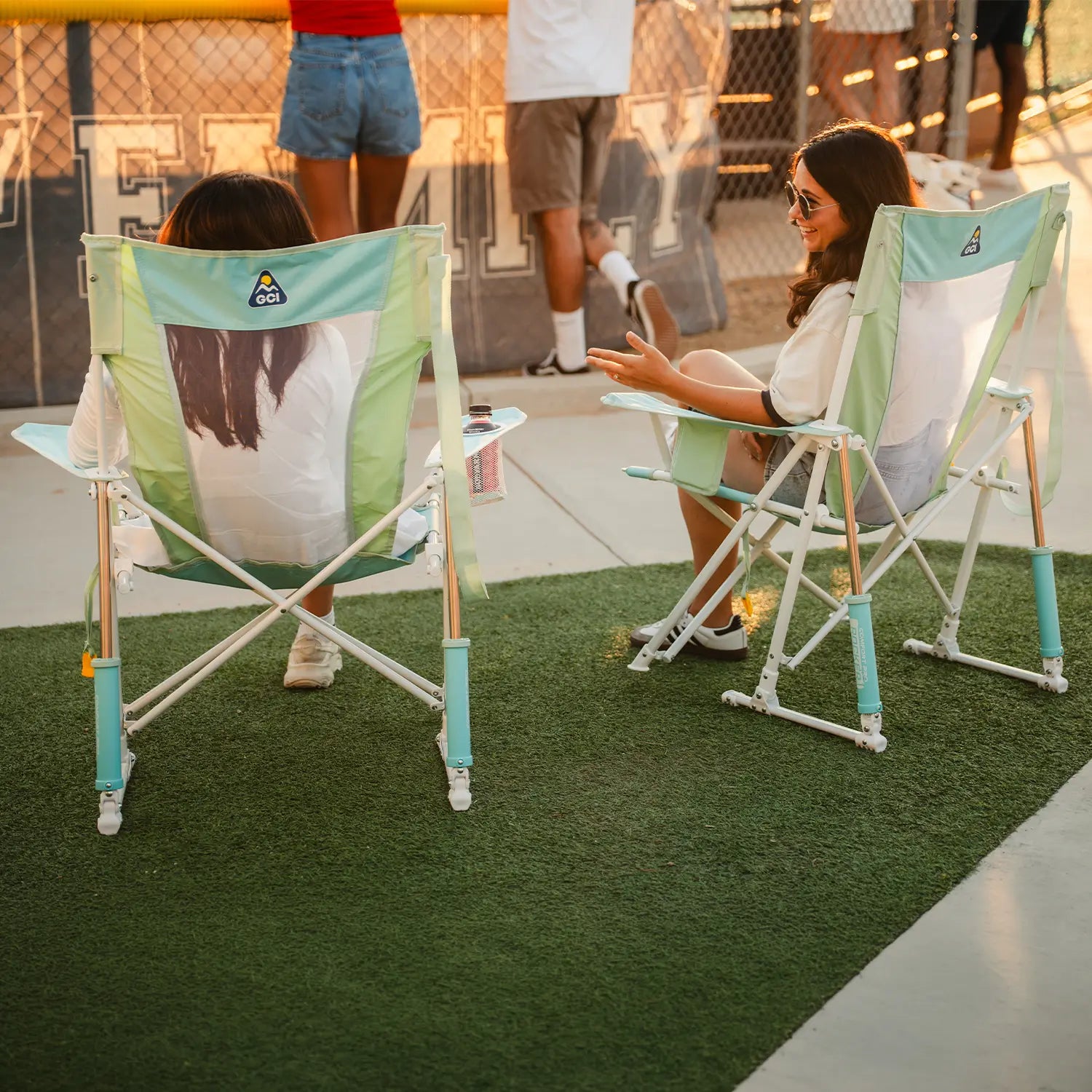 Smooth Motion Comfort Pro Rocker - Choice 375 - Patented Spring-Action Rocking Chair for Camping Detail