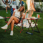 Luxury Camp Comfort Pro Rocker - USA Anniversary Deluxe - Choice 424 - Patented Spring-Action Rocking Chair for Camping Detail