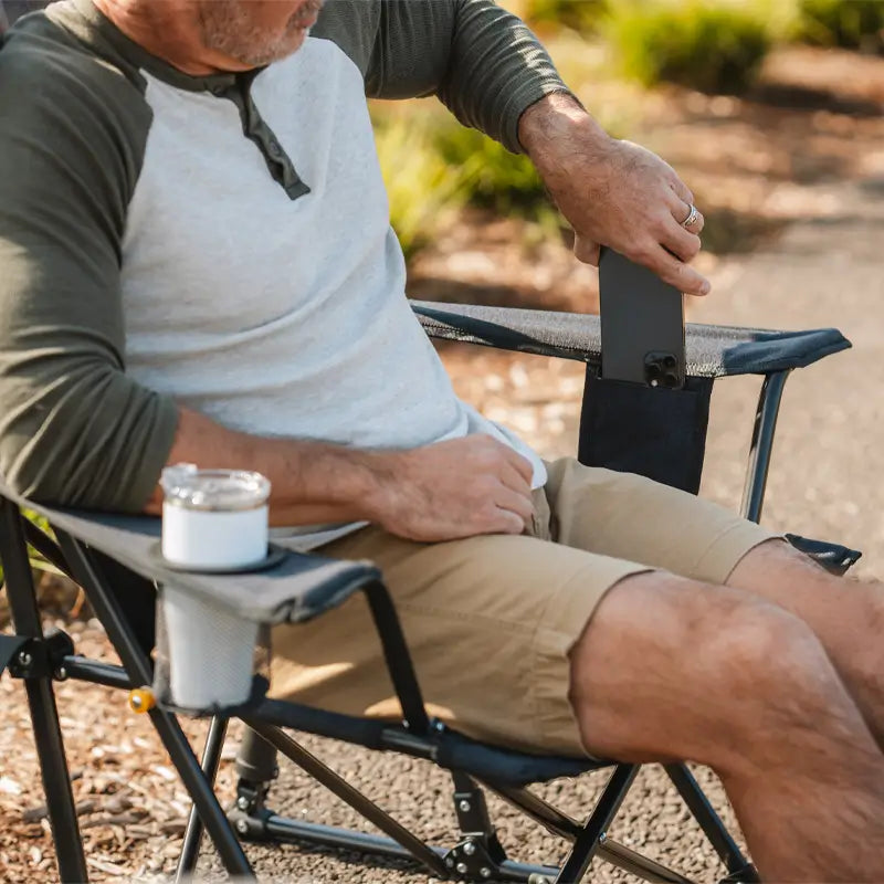 Patented Spring-Action Comfort Pro Rocker XL - Choice 107 - Freestyle Rocker Portable Outdoor Folding Chair Detail
