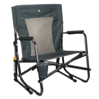 Luxury Camp FirePit Rocker - Choice 737 - Heavy-Duty Kickback Rocker with Beverage Holder - Hunter Topo