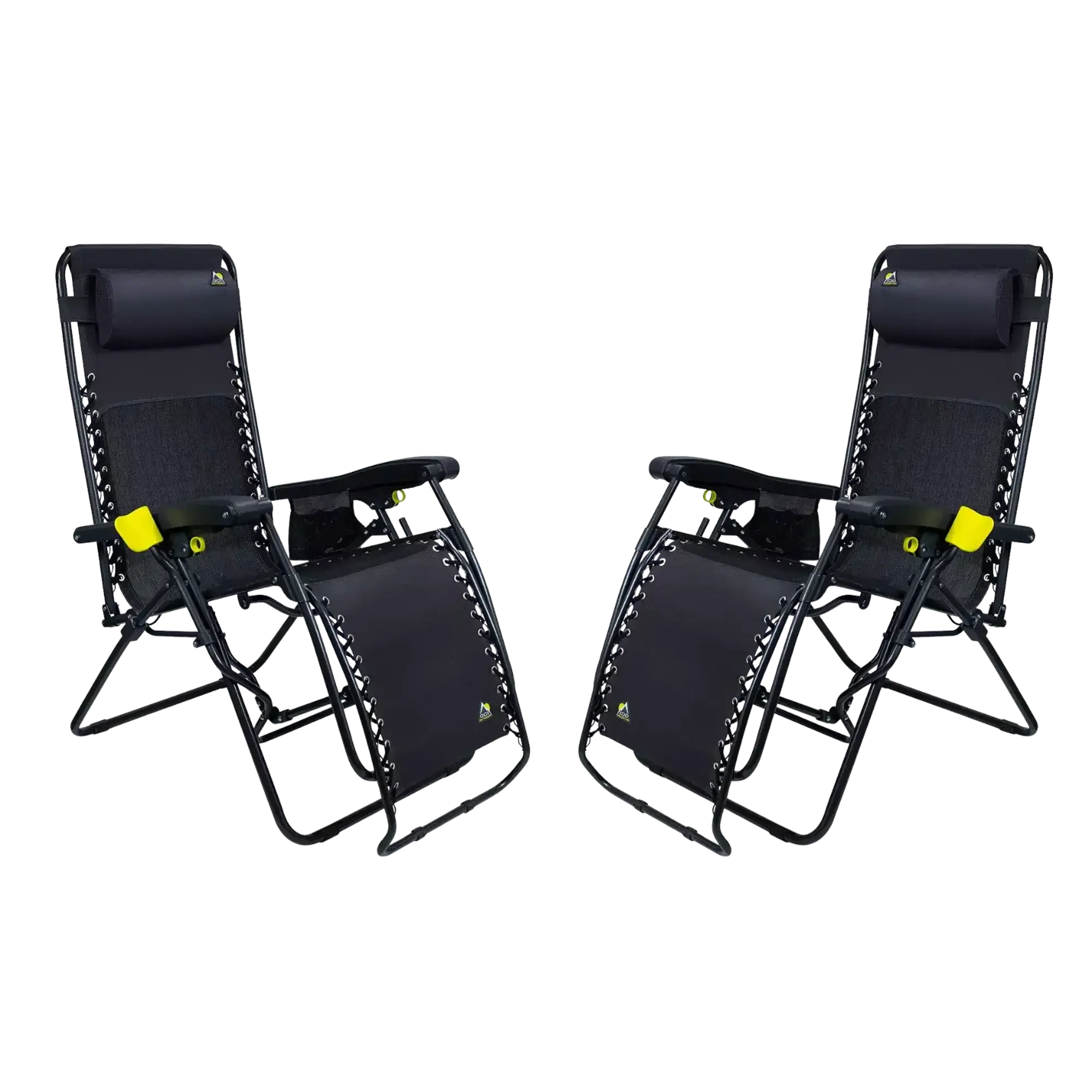 Reclining Beach Freeform Zero Gravity Lounger Bundle - Choice 507 - Rust-Resistant Aluminum Sand-Friendly Lounge Chair - Black