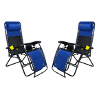 Reclining Beach Freeform Zero Gravity Lounger Bundle - Choice 507 - Rust-Resistant Aluminum Sand-Friendly Lounge Chair - Royal Blue