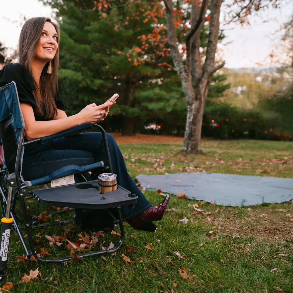 Smooth Motion Freestyle Rocker with Side Table - Choice 853 - RoadTrip Rocker Smooth Motion Camp Chair Detail