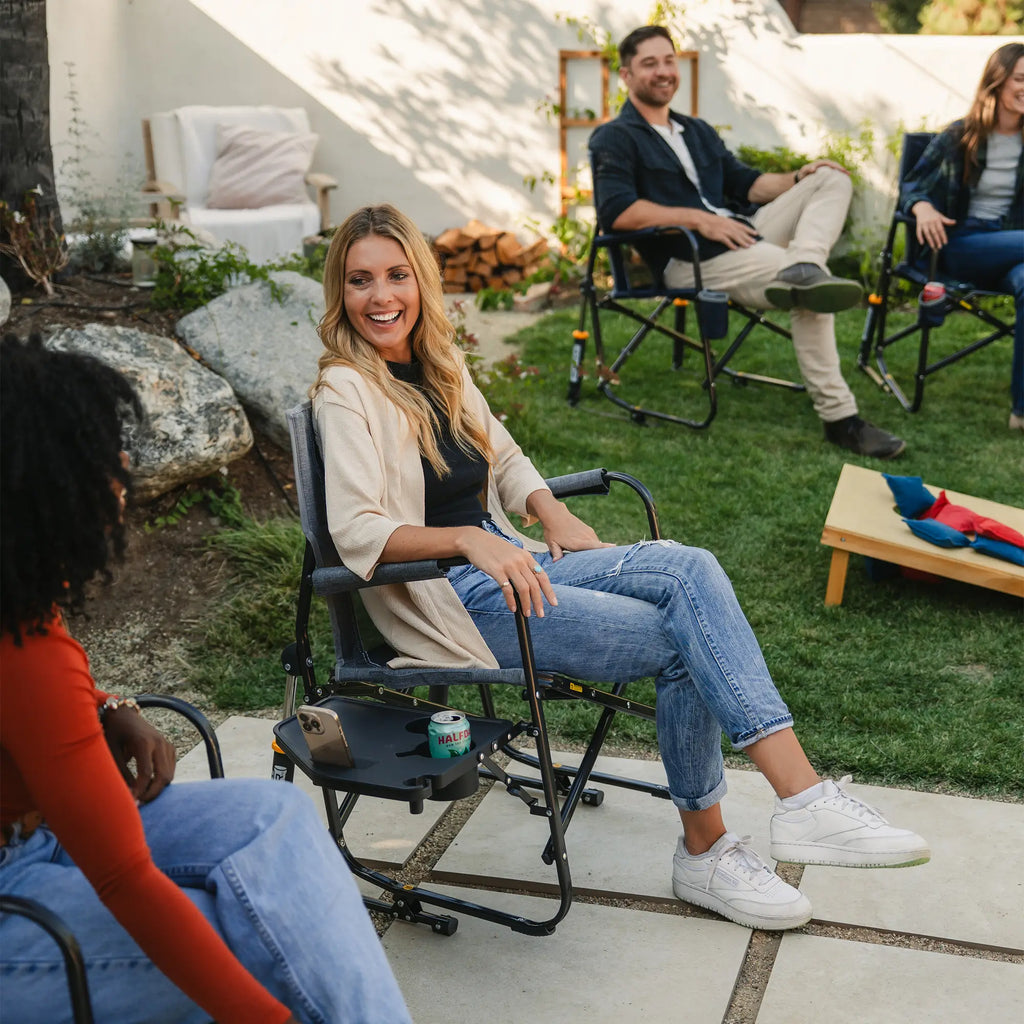 Smooth Motion Freestyle Rocker with Side Table - Choice 853 - RoadTrip Rocker Smooth Motion Camp Chair Detail