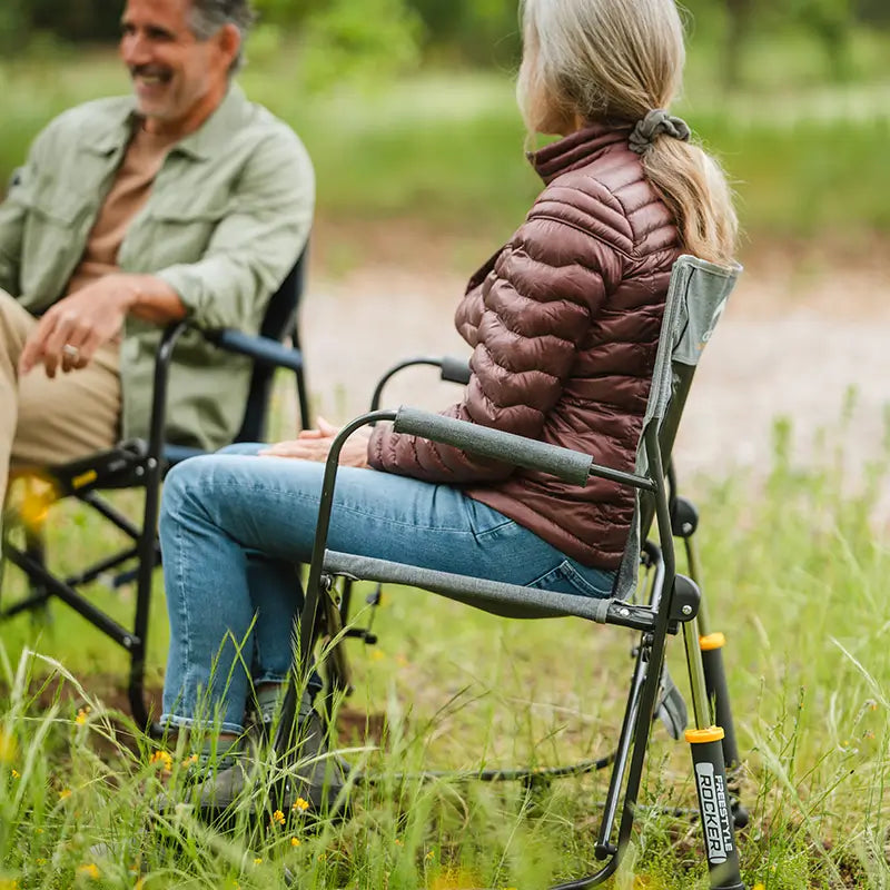 Smooth Motion Freestyle Rocker with Side Table - Choice 853 - RoadTrip Rocker Smooth Motion Camp Chair Detail